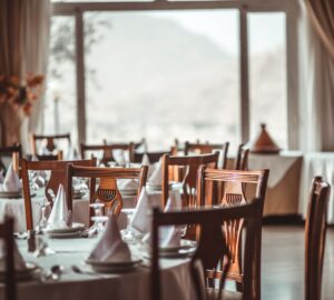 brown wooden dining set inside room